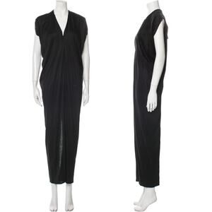 Zero + Maria Cornejo Solid Black Long Issa Dress Oversized Full Length Designer